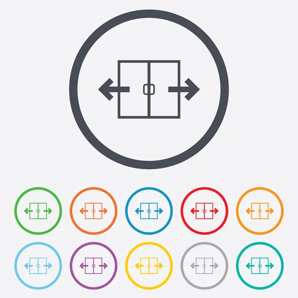 Icono de signo de puerta automática. Símbolo abierto automático . — Vector de stock