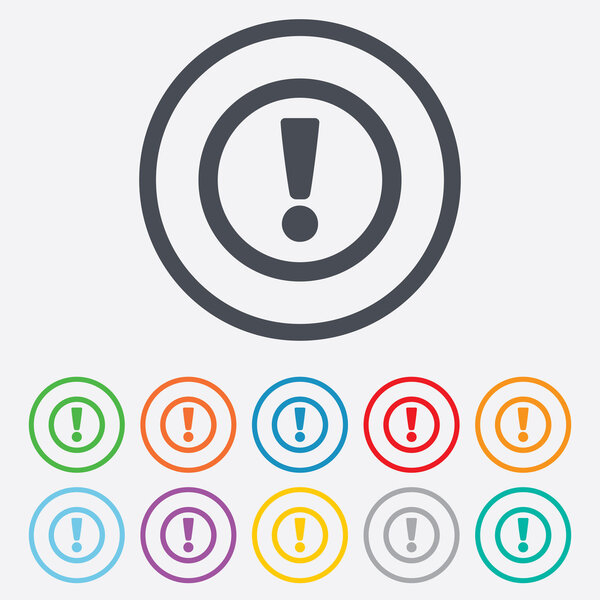Attention sign icon. Exclamation mark.