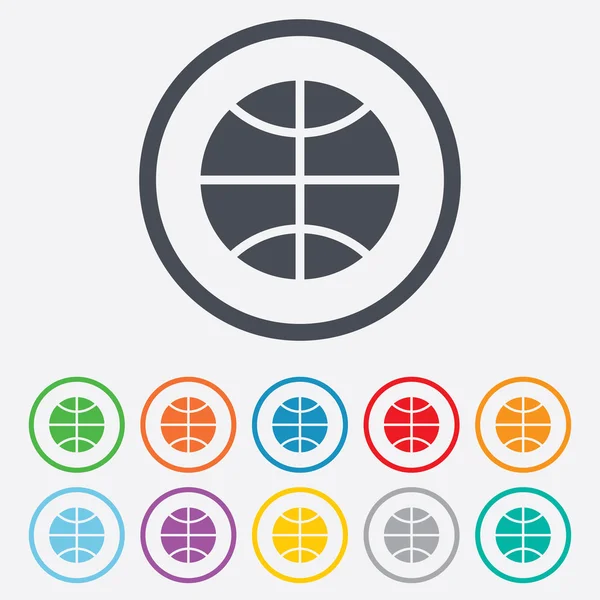 Icona del segno del basket. Simbolo sportivo . — Vettoriale Stock
