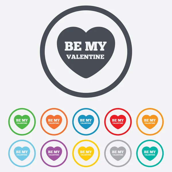 私のバレンタインの記号アイコンであります。心の愛のシンボル. — ストックベクタ