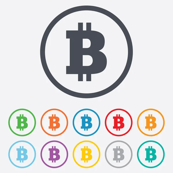 Ícone de sinal Bitcoin. Criptografia símbolo de moeda — Vetor de Stock