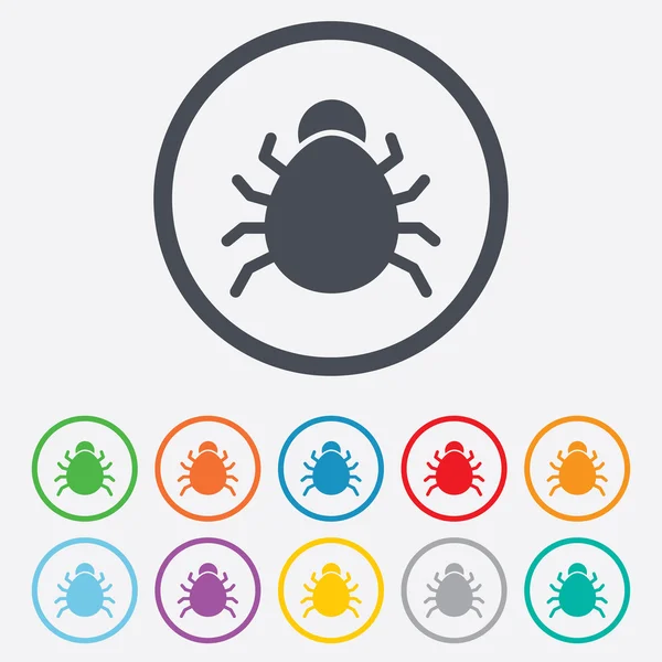 Bug sign icon. Virus symbol. Software bug error — Stock Vector