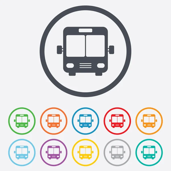 Ícone de sinal de ônibus. Símbolo dos transportes públicos . —  Vetores de Stock