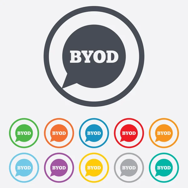 Byod teken pictogram. brengen van uw eigen apparaat symbool. — Stockvector