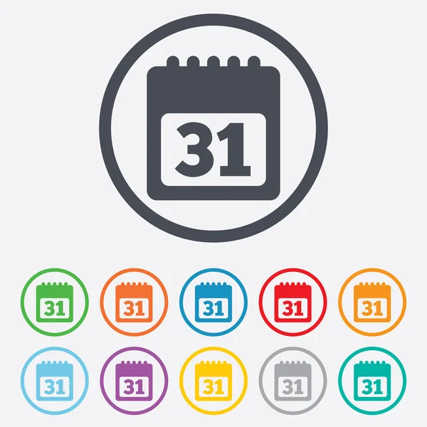 Calendar sign icon. 31 day month symbol. — Stock Vector