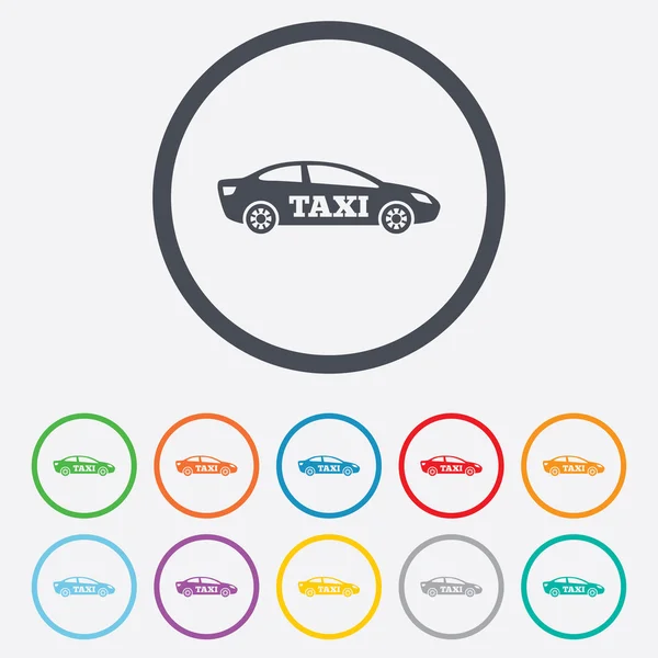 Samochód taxi znak ikona. sedan limuzyna symbol. — Wektor stockowy