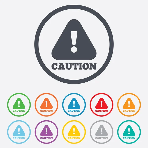 Attention caution sign icon. Exclamation mark. — Stock Vector