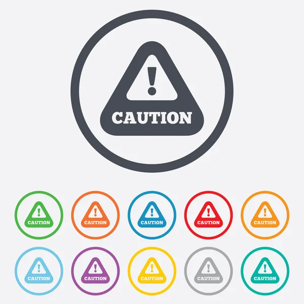 Attention caution sign icon. Exclamation mark. — Stock Vector