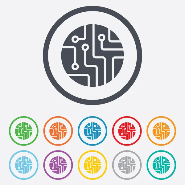 Icône de panneau de circuit imprimé. Symbole technologique . — Image vectorielle