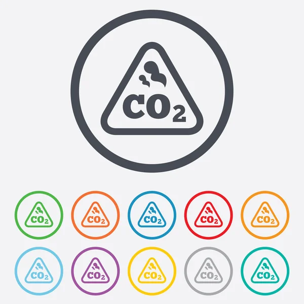 Icono de signo de fórmula de dióxido de carbono CO2. Química — Archivo Imágenes Vectoriales