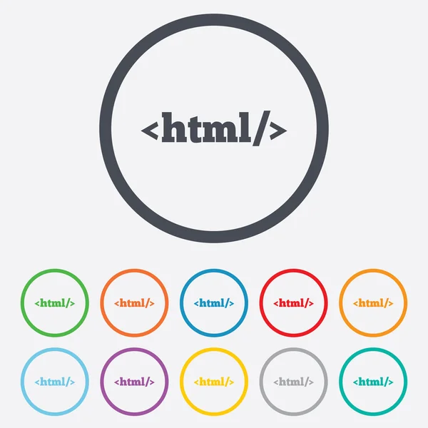 HTML sign icon. Markup language symbol. — Stock Vector