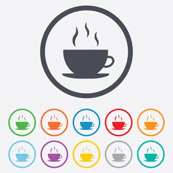 Kaffe kopp tecken ikon. hett kaffe-knappen. — Stock vektor