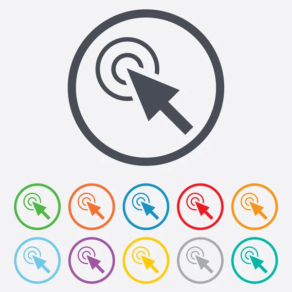 Muis cursor teken pictogram. aanwijzer symbool. — Stockvector