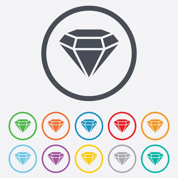 Diamanten pictogram. Sieraden symbool. Edelsteen. — Stockvector