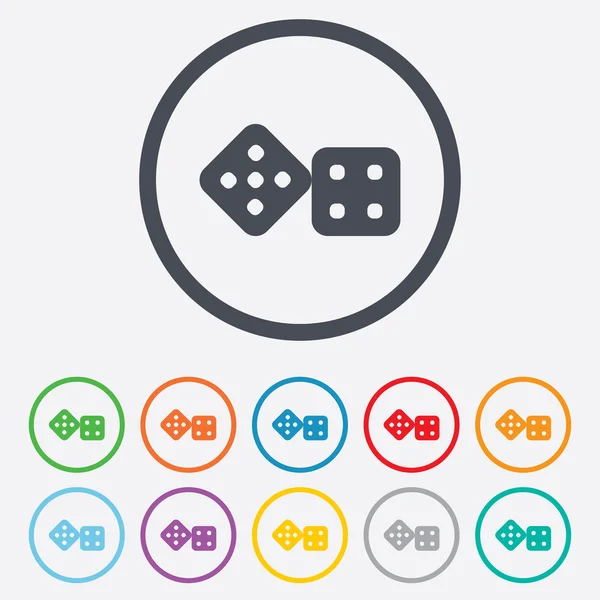 Dices sign icon. Casino game symbol. — Stock Vector