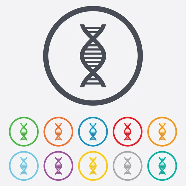 Ícone do sinal de ADN. Símbolo do ácido desoxirribonucleico . — Vetor de Stock