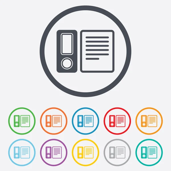 Document map teken. boekhoudkundige binder symbool. — Stockvector