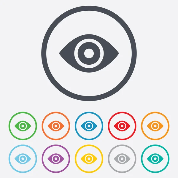 Eye sign icon. Publish content button. — Stock Vector