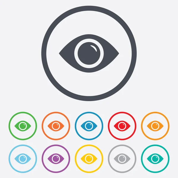 Icona del segno oculare. Pubblicare pulsante contenuto . — Vettoriale Stock