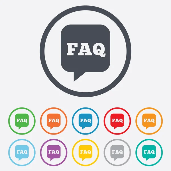 FAQ teken informatiepictogram. Help symbool. — Stockvector