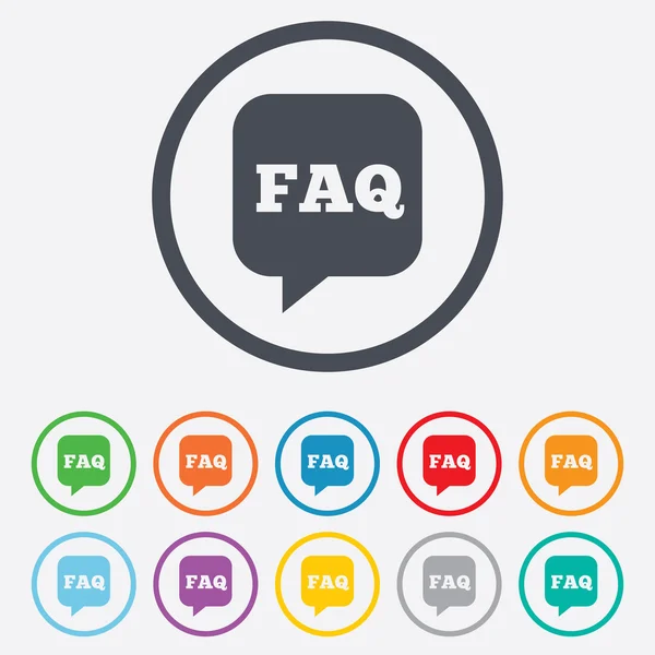 Faq 信息标志图标。帮助符号. — 图库矢量图片