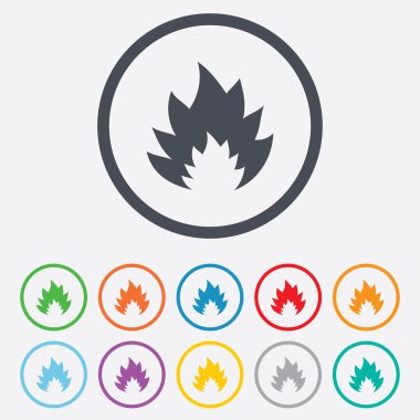 Ateş Alev işareti simgesi. ısı sembolü.