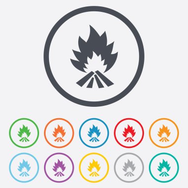 Ateş Alev işareti simgesi. ısı sembolü.