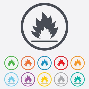 Ateş Alev işareti simgesi. ısı sembolü.