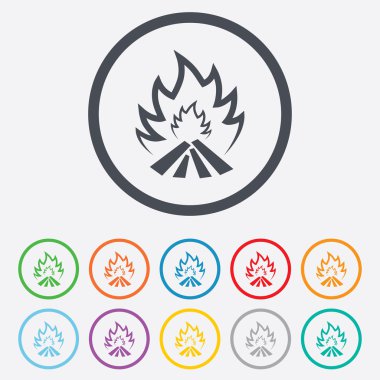 Ateş Alev işareti simgesi. ısı sembolü.