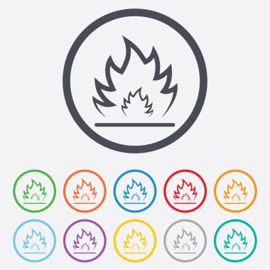 Ateş Alev işareti simgesi. ısı sembolü.