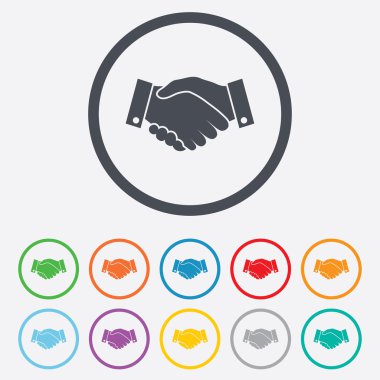 Handshake sign icon. Successful business symbol. clipart