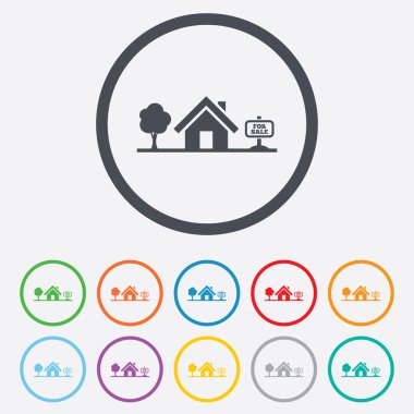 ev işareti simgesi. Satılık ev. Broker sembolü.