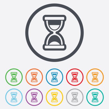 Kum saati işareti simgesi. Kum zamanlayıcısı sembolü.