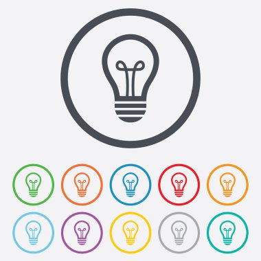 ışık lamba işareti simgesi. fikir sembolü.