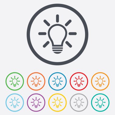 ışık lamba işareti simgesi. fikir sembolü.