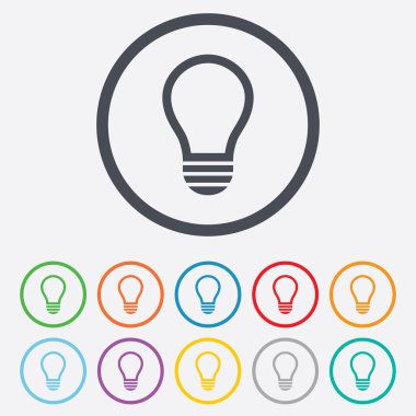 ışık lamba işareti simgesi. fikir sembolü.