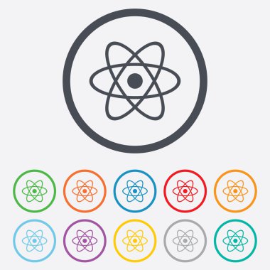 Atom işareti simgesi. Atom parçası sembol.