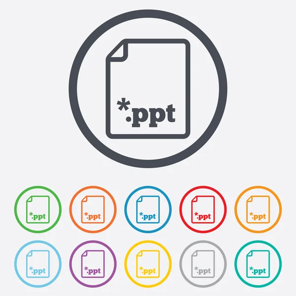 Ikona pliku prezentacji. przycisk Pobierz ppt. — Wektor stockowy