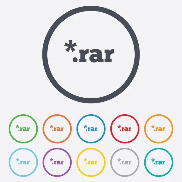 Archive file icon. Download RAR button. — Stock Vector