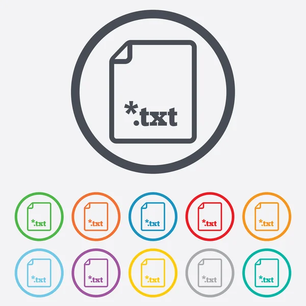 Text file icon. Download txt doc button. — Stock Vector