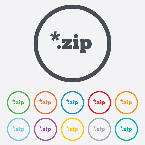 アーカイブ ファイルのアイコン。ダウンロード zip] ボタン. — ストックベクタ