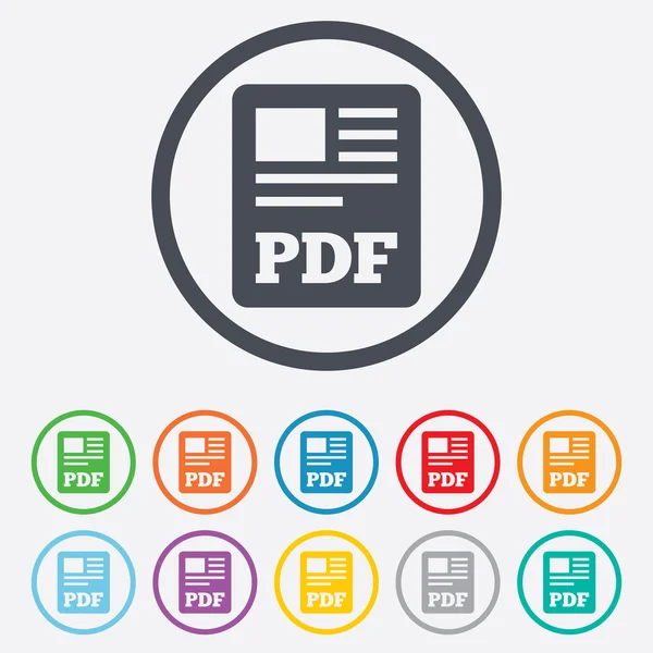 PDF dosyası belge simgesi. Download pdf düğmesini. — Stok Vektör