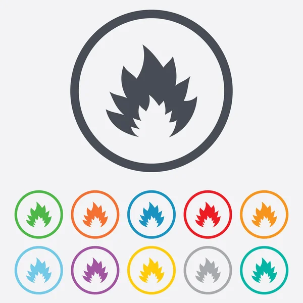 Ateş Alev işareti simgesi. ısı sembolü.