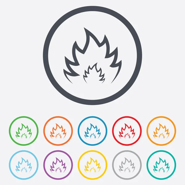 Ateş Alev işareti simgesi. ısı sembolü.