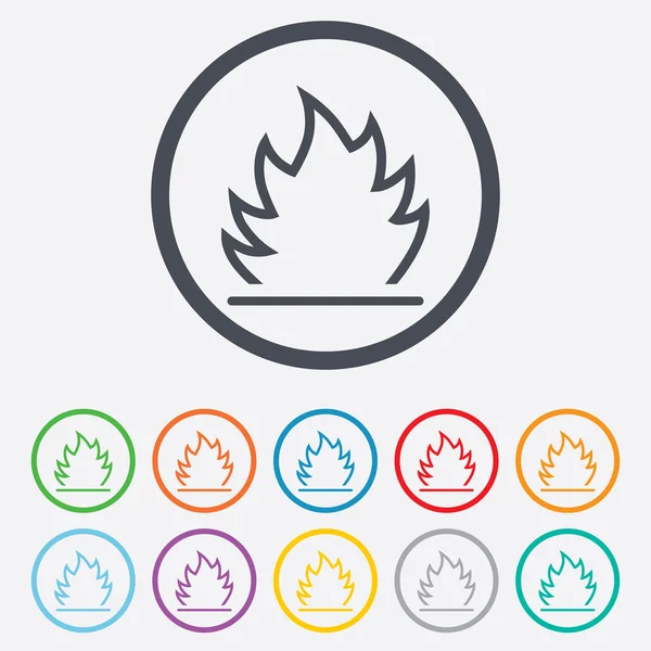 Ateş Alev işareti simgesi. ısı sembolü.