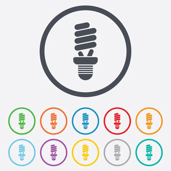 Ampoule fluorescente signe icône. Économies d'énergie . — Image vectorielle