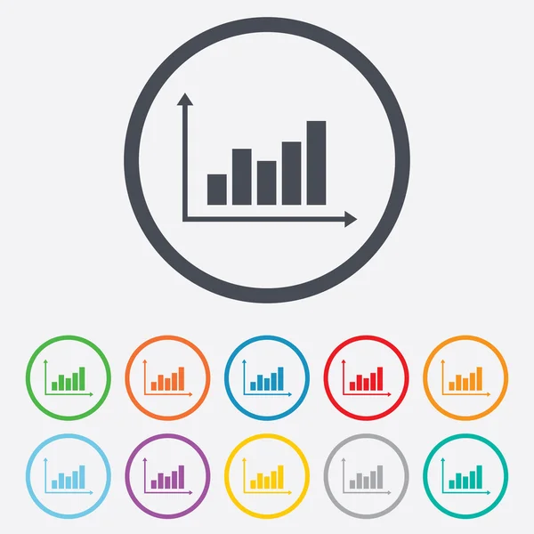 Grafiek grafiek teken pictogram. diagram symbool. — Stockvector