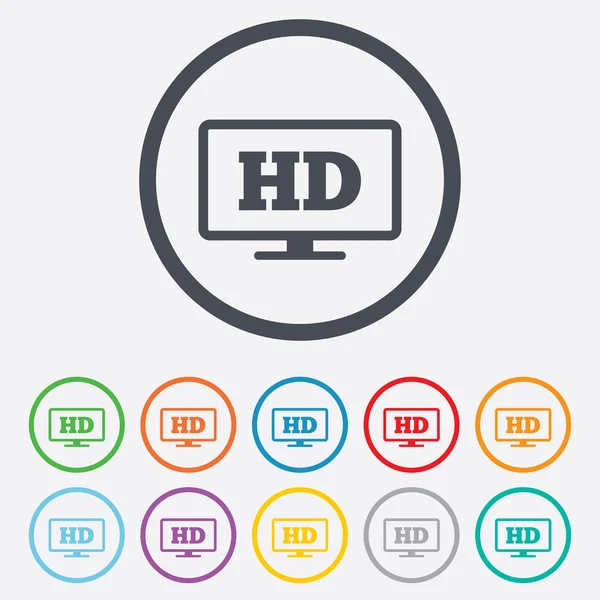 HD geniş ekran tv. HD sembolü. — Stok Vektör