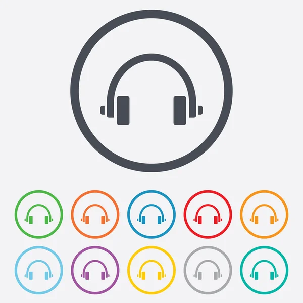 Icono de signo de auriculares. Botón auriculares . — Vector de stock