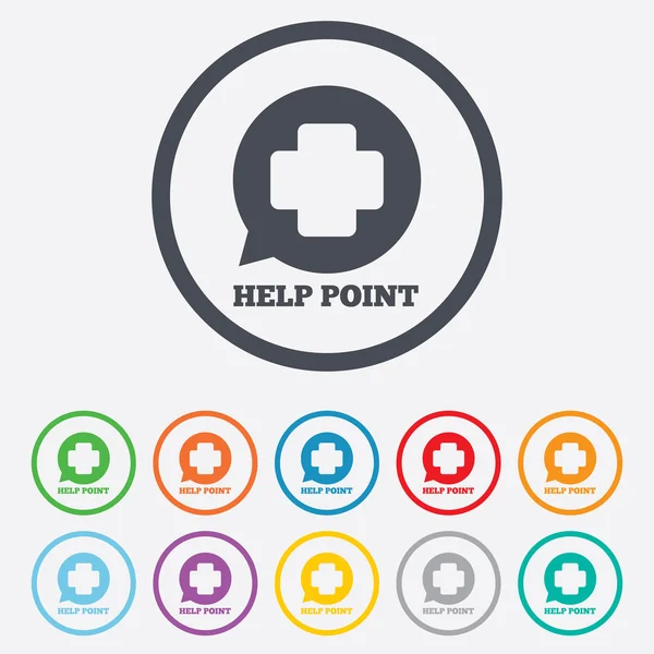 Help point sign icon. Medical cross symbol. — Stock Vector